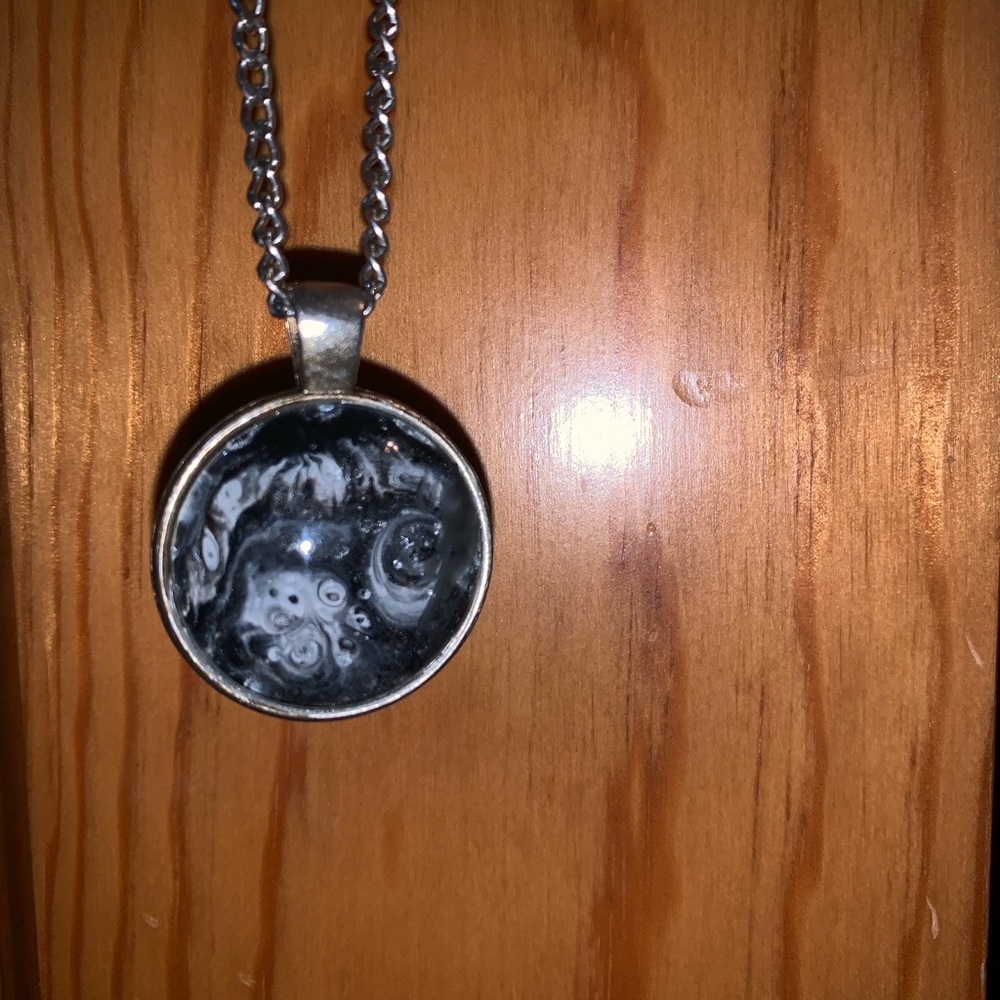 black and white necklace